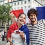 French fans with French flags